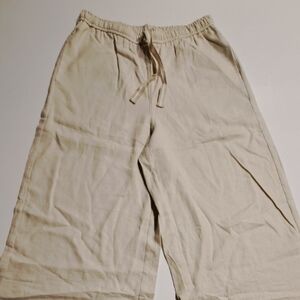 Max Studio Wide Leg Beige Linen Pants Womens Size Large